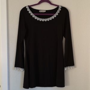 Black Dress With White Lace [M]